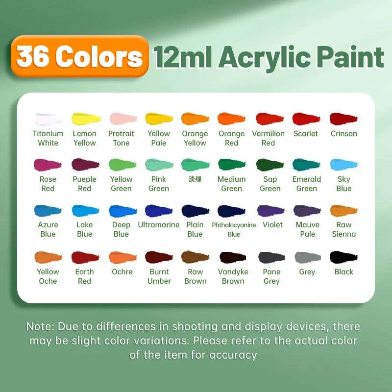Vibrant Acrylic Paint Set, 12ml Artist Colors for Art Projects - Image 13