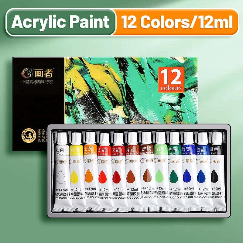 Vibrant Acrylic Paint Set, 12ml Artist Colors for Art Projects - Image 14