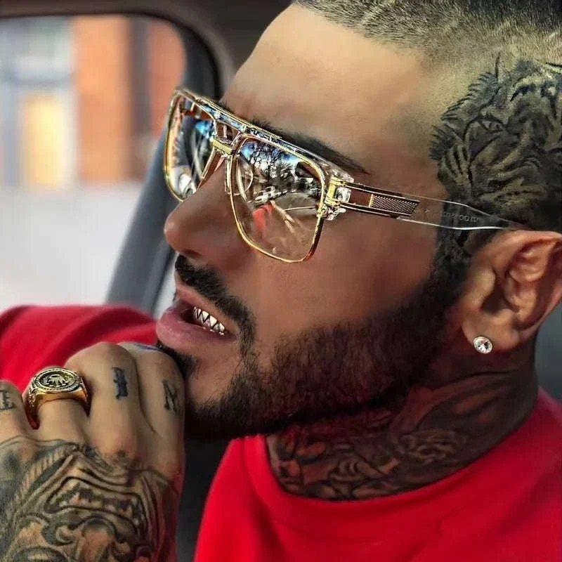 Vintage Men Sunglasses with UV400 Retro Square Style
