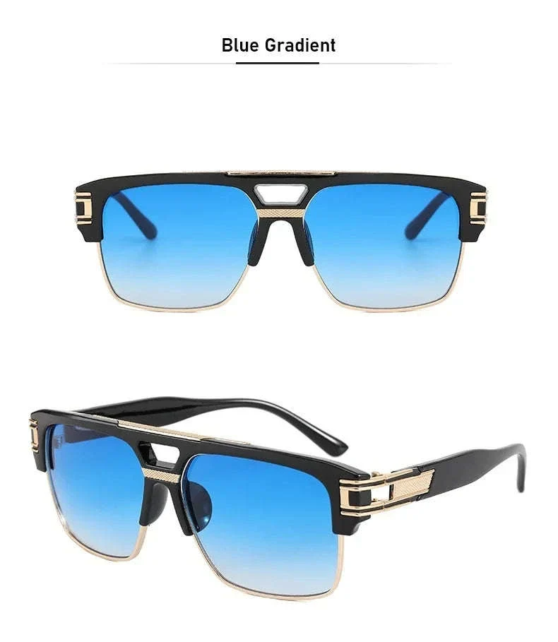 Vintage Men Sunglasses with UV400 Retro Square Style - Image 14
