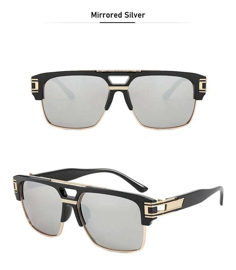 Vintage Men Sunglasses with UV400 Retro Square Style - Image 15