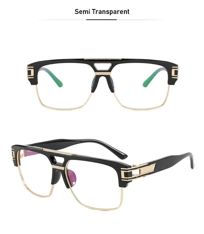 Vintage Men Sunglasses with UV400 Retro Square Style - Image 17