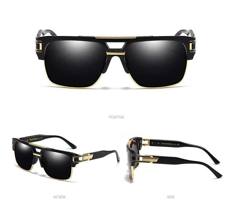 Vintage Men Sunglasses with UV400 Retro Square Style - Image 19