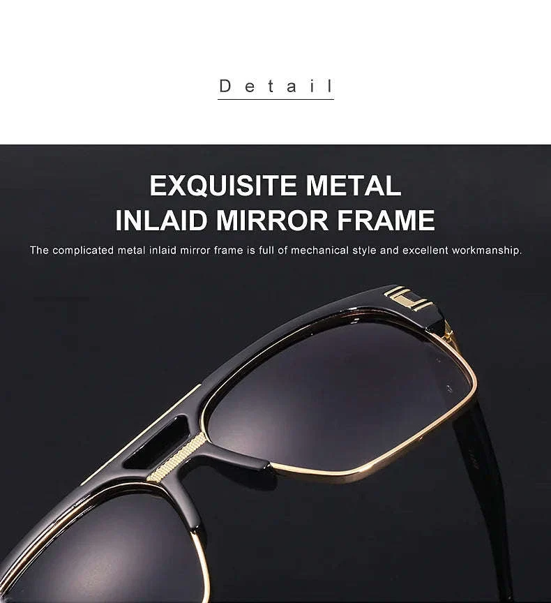 Vintage Men Sunglasses with UV400 Retro Square Style - Image 20