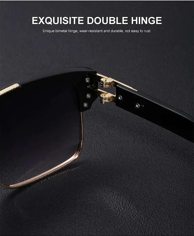 Vintage Men Sunglasses with UV400 Retro Square Style - Image 21