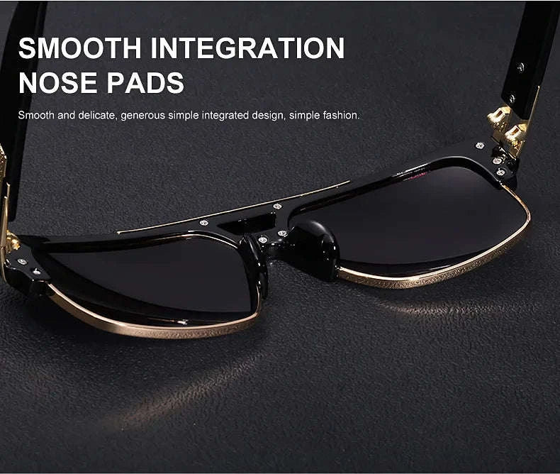 Vintage Men Sunglasses with UV400 Retro Square Style - Image 22