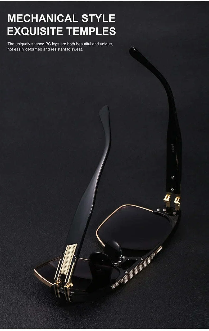 Vintage Men Sunglasses with UV400 Retro Square Style - Image 23