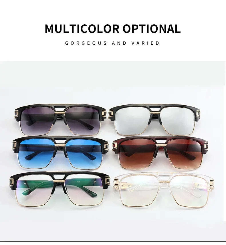 Vintage Men Sunglasses with UV400 Retro Square Style - Image 6