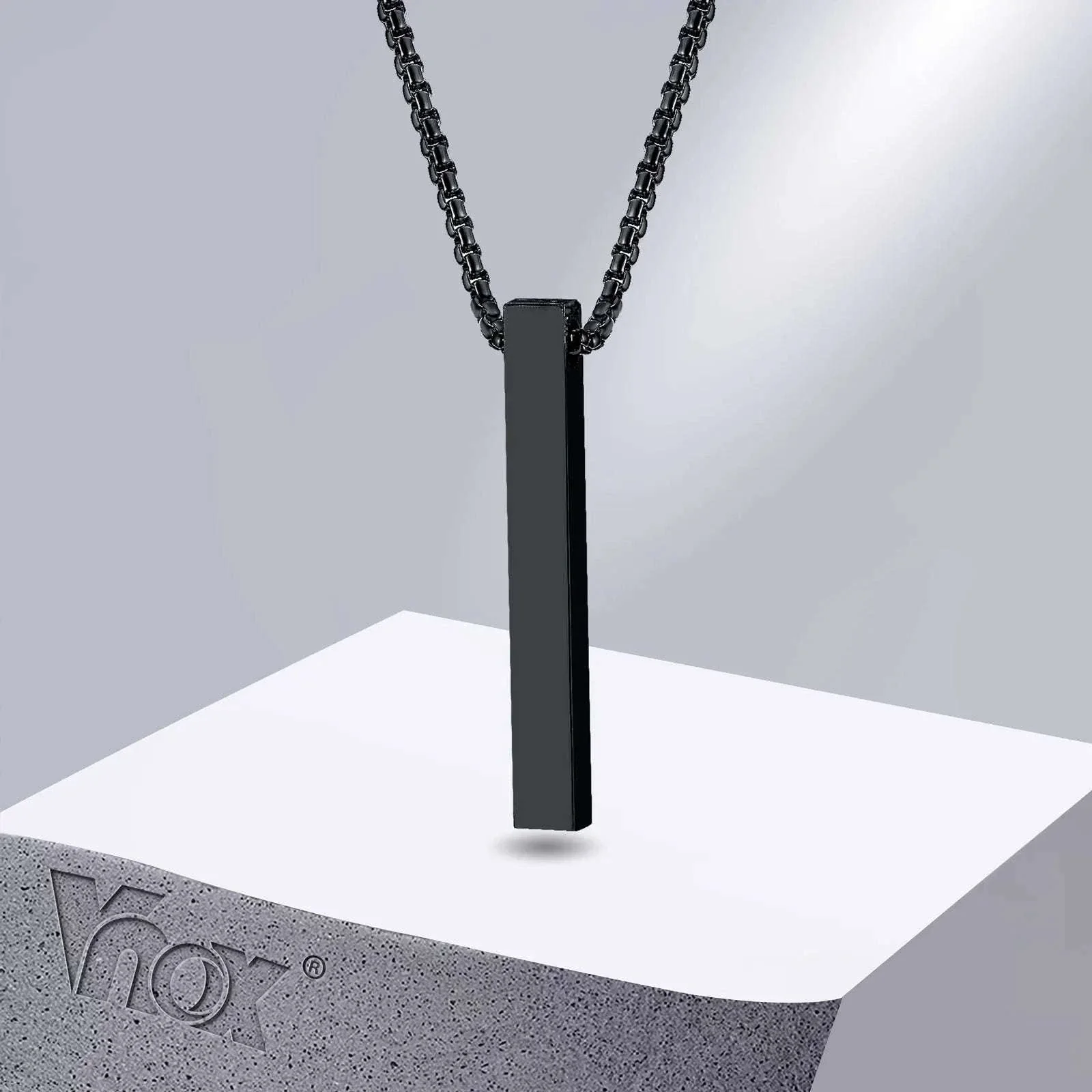 5mm Stainless Steel Pillar Necklace for Men & Women