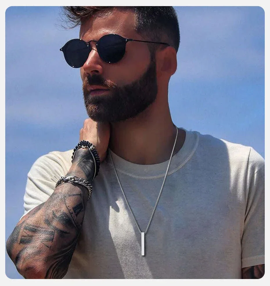 5mm Stainless Steel Pillar Necklace for Men & Women - Image 10