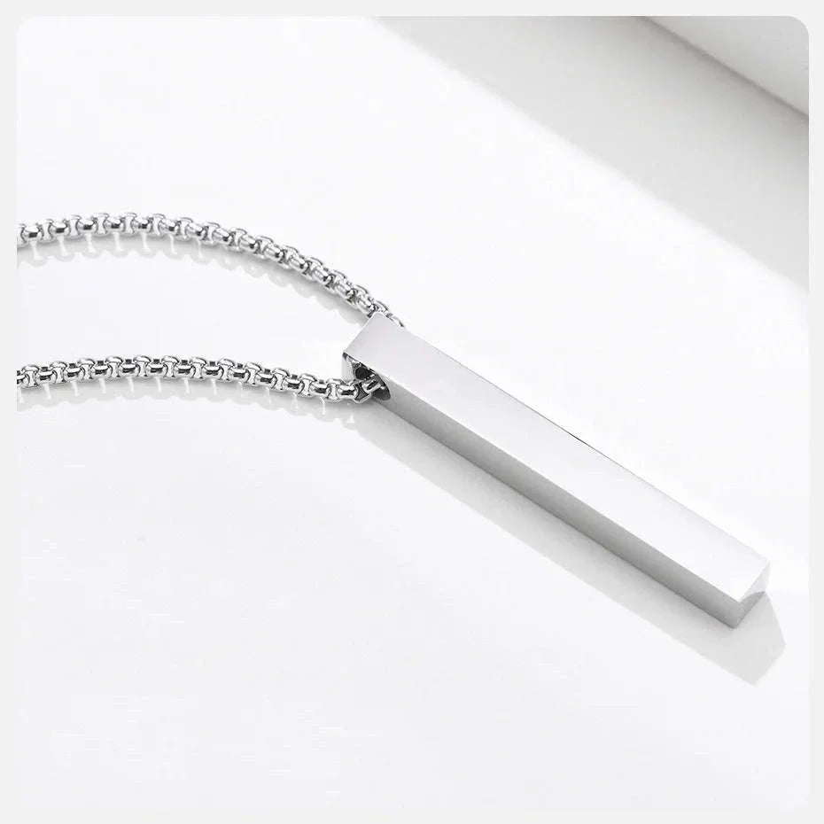 5mm Stainless Steel Pillar Necklace for Men & Women - Image 17