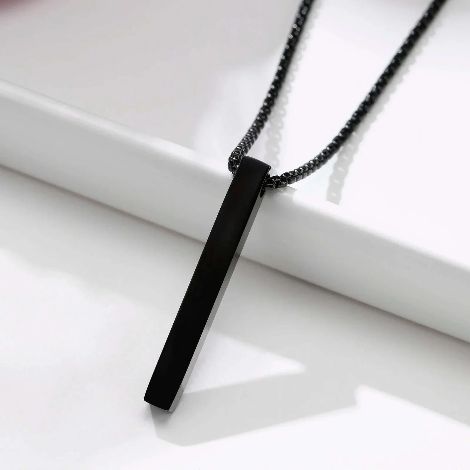5mm Stainless Steel Pillar Necklace for Men & Women - Image 37