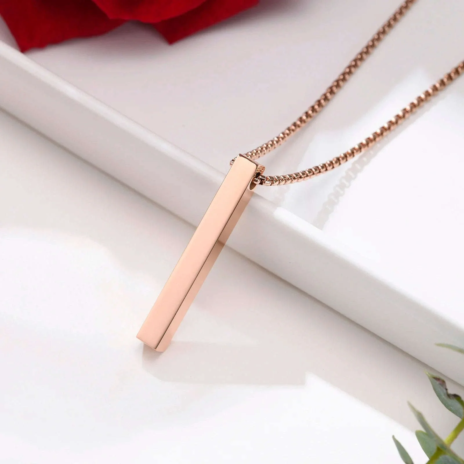 5mm Stainless Steel Pillar Necklace for Men & Women - Image 38