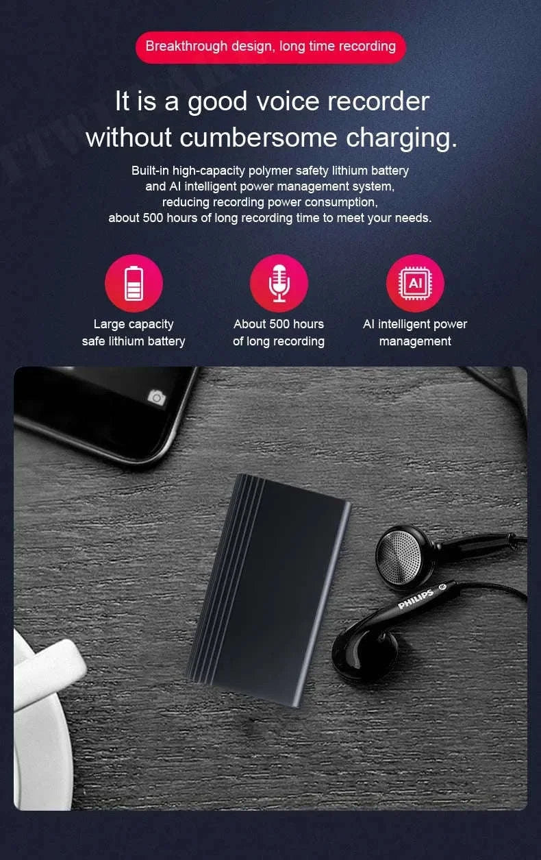 Voice Activated Recorder with 500-Hour Recording Power - Image 7
