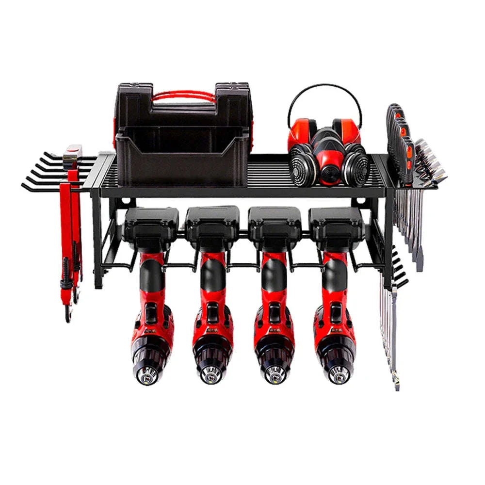 Wall Mounted Garage Tool Organizer Heavy Duty Metal Rack Shelf - Image 7