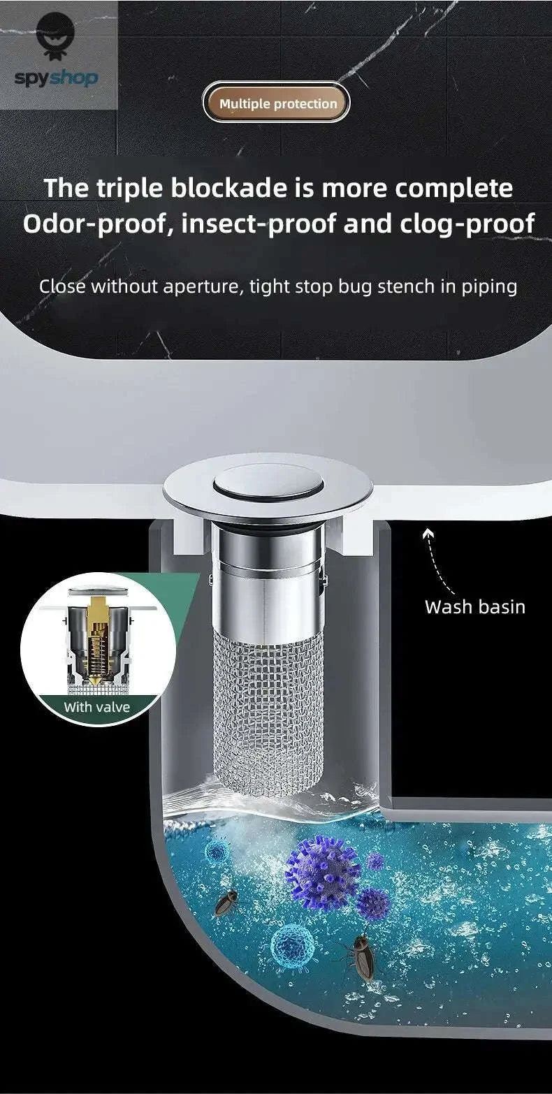 Washbasin Leak Plug Press Drain with Odor-Proof Seal - Image 11
