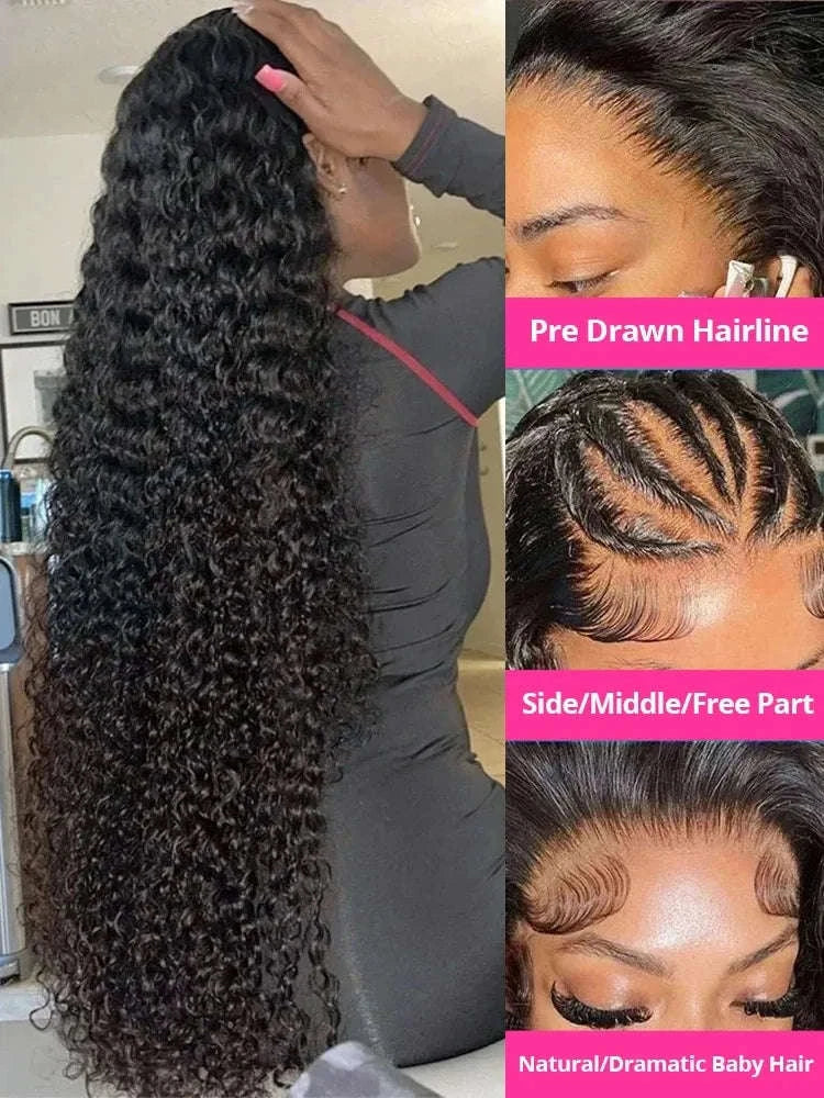 Water Curly HD Lace Wig with Deep Wave Volume - Image 3