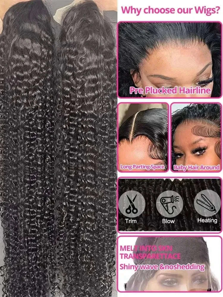 Water Curly HD Lace Wig with Deep Wave Volume - Image 6