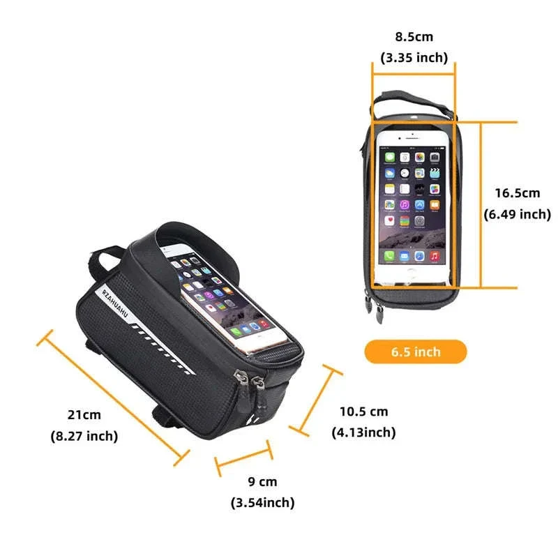 Waterproof Bicycle Phone Bag with Touchscreen Front Tube Mount - Image 7