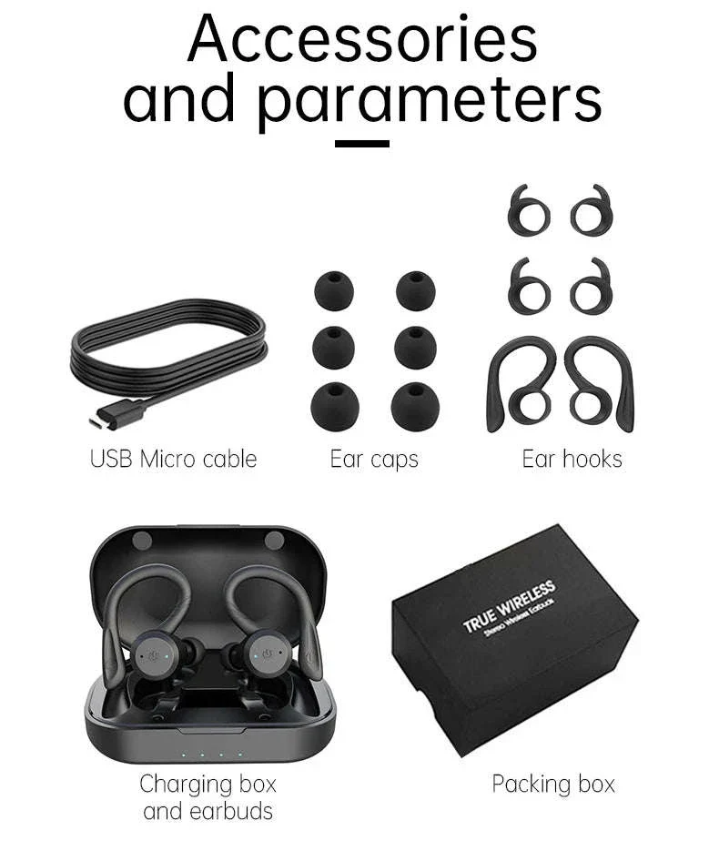 Waterproof Bluetooth 5.0 Sport Earbuds with 20H Playtime & Dual Wear Fit - Image 23