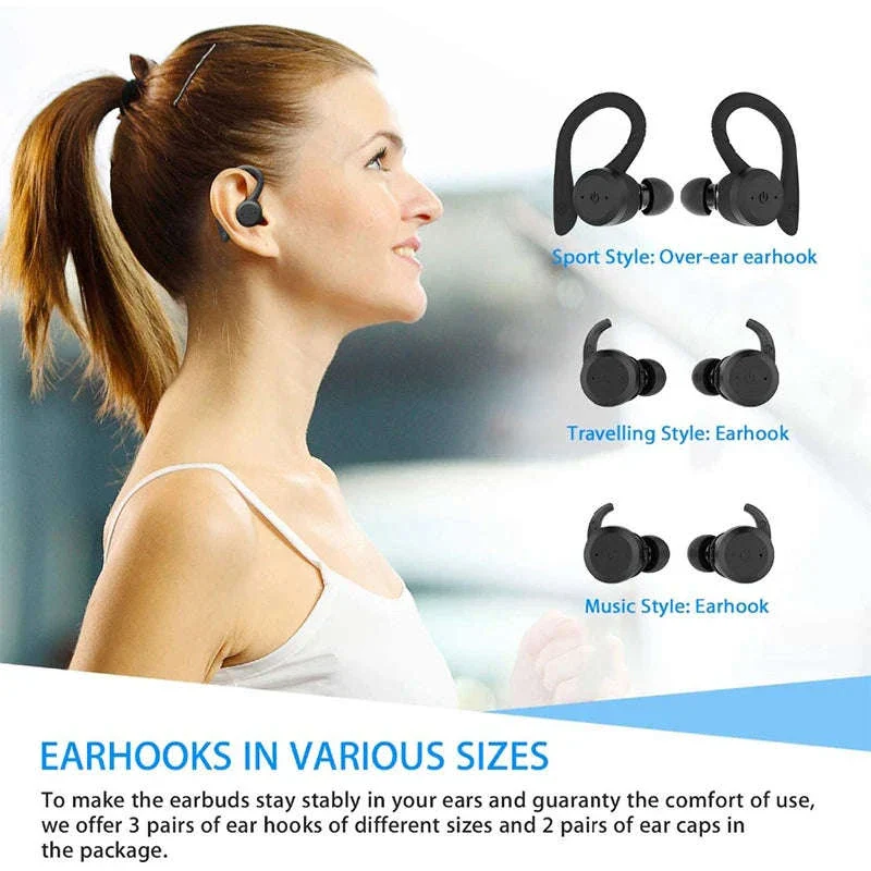Waterproof Bluetooth 5.0 Sport Earbuds with 20H Playtime & Dual Wear Fit - Image 5