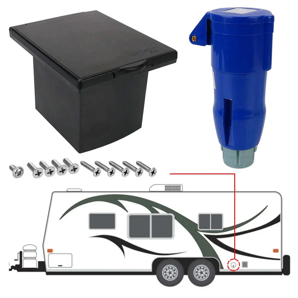 Waterproof Caravan Flush Mount Plug Socket 220-240V 16A - Image 2