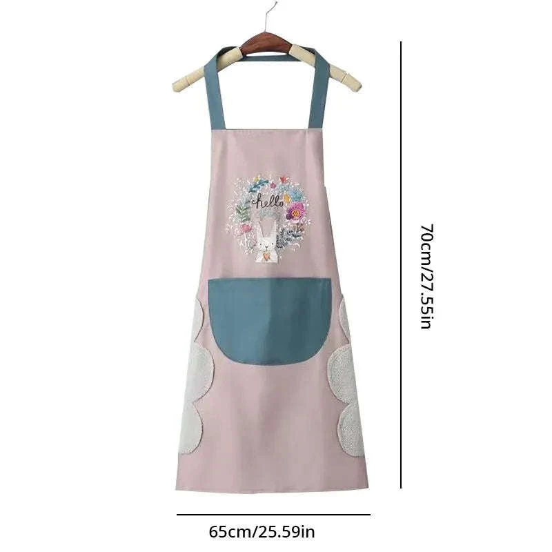 Waterproof Oil-Proof Kitchen Apron with Hand-Wipe Design - Image 6