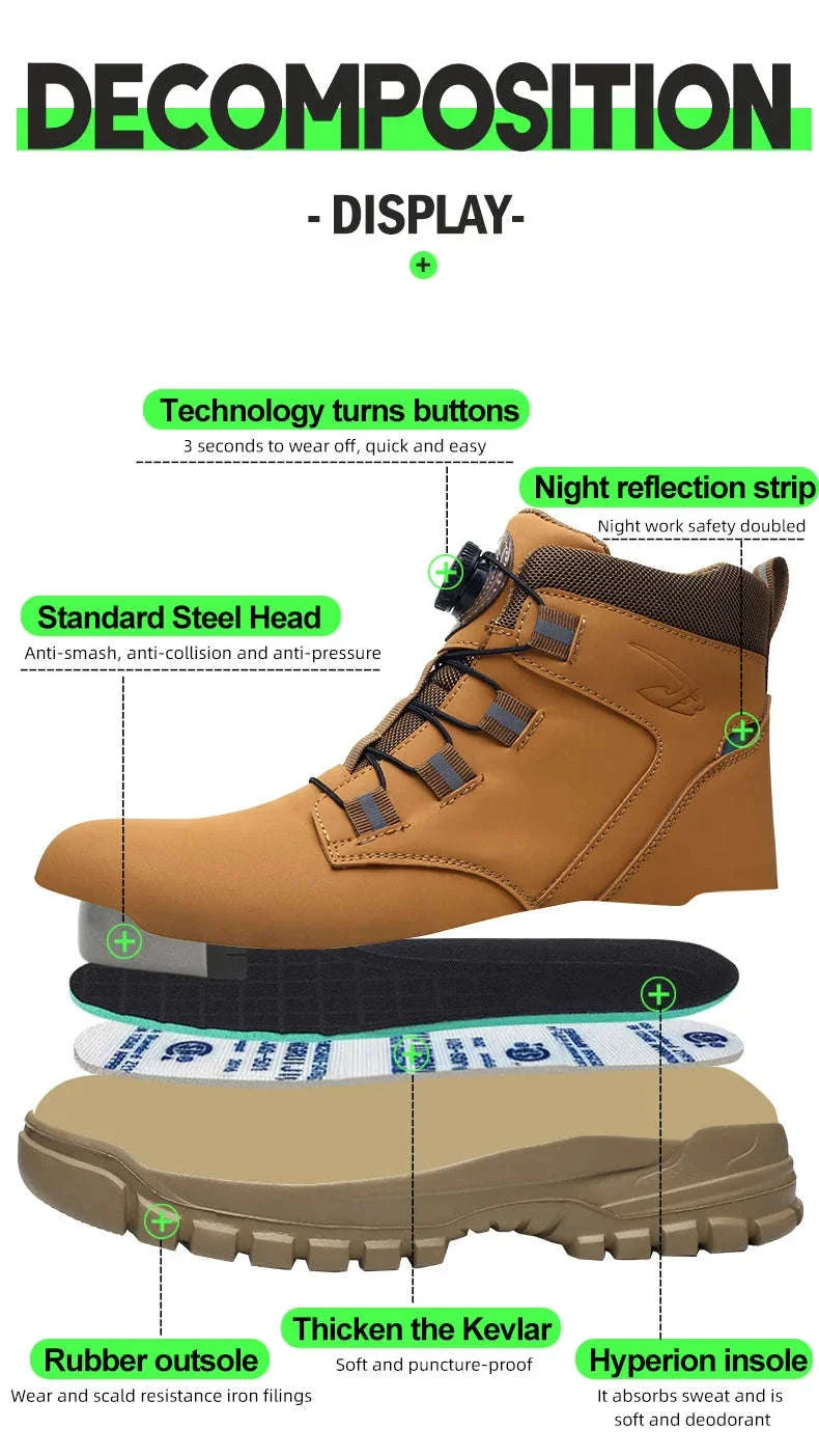 Waterproof Steel Toe Work Boots for Men with Ankle Support - Image 16