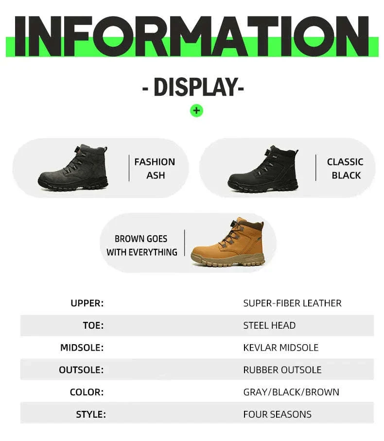 Waterproof Steel Toe Work Boots for Men with Ankle Support - Image 17