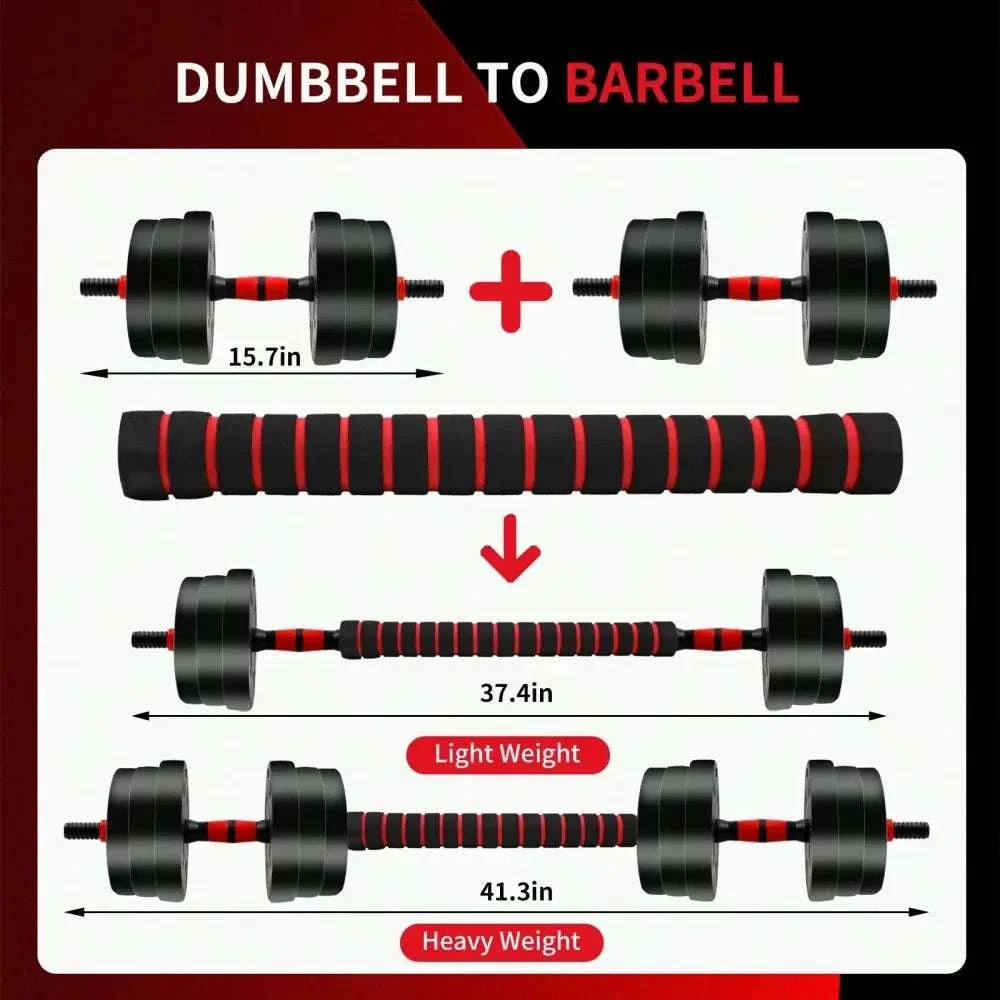 44LB Adjustable Dumbbell & Barbell Set for Home Strength Training - Image 2