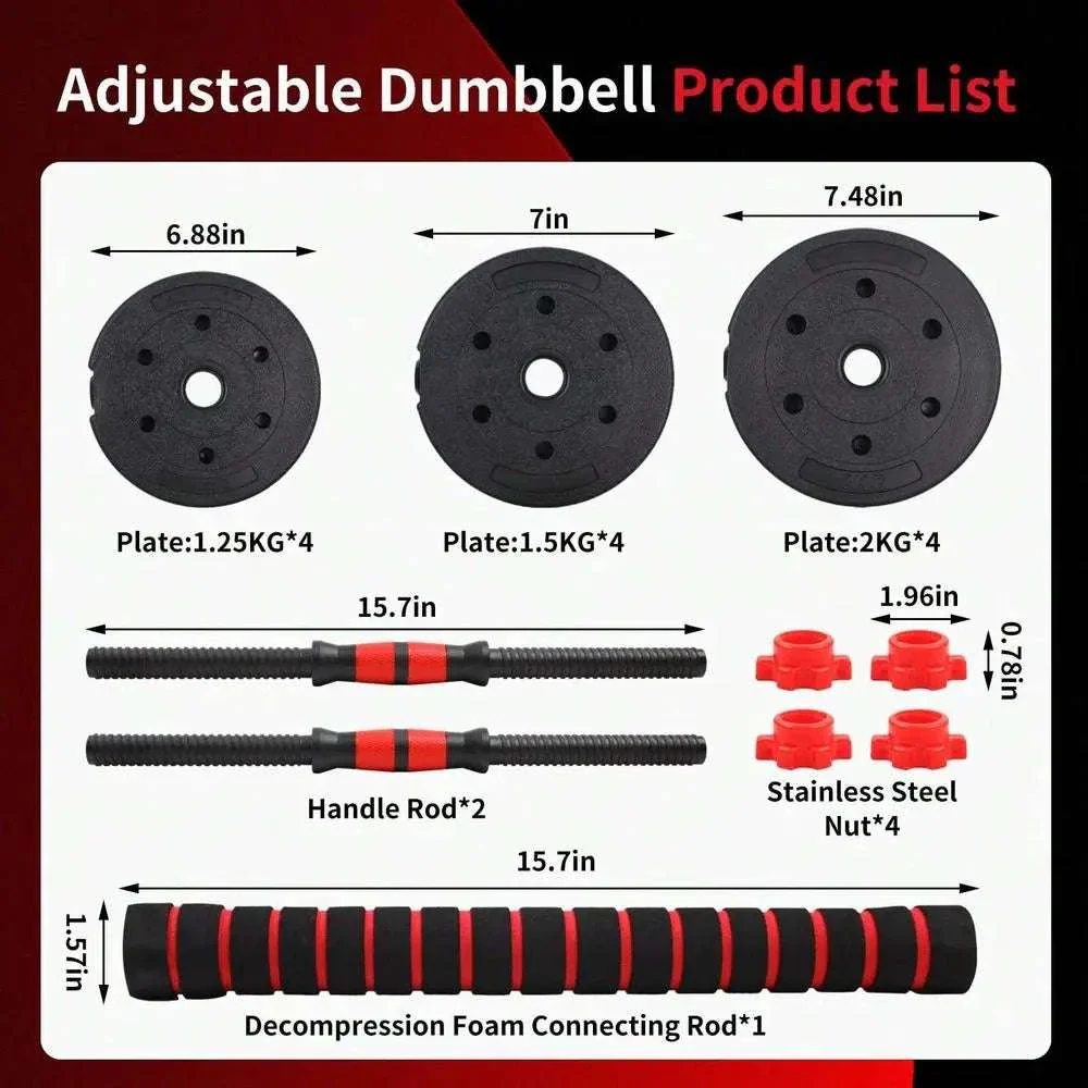 44LB Adjustable Dumbbell & Barbell Set for Home Strength Training - Image 4