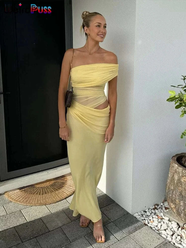Backless Short Sleeve Floor-Length Dress for Elegant Nights - Image 27