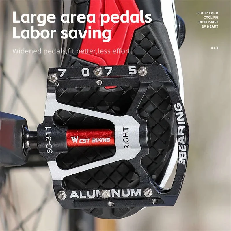 3 Bearing Bike Pedals CNC Aluminum Alloy, Smooth Ride Control - Image 4