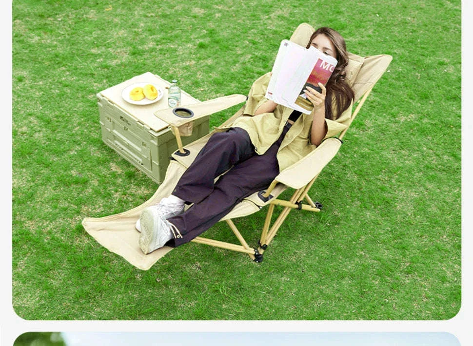 2-in-1 Reclining Camping Chair with Adjustable Backrest and Footrest - Image 17