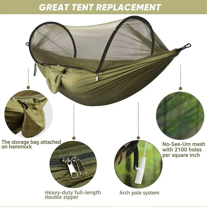 3-in-1 Camping Hammock with Mosquito Mesh and Quick Opening - Image 3