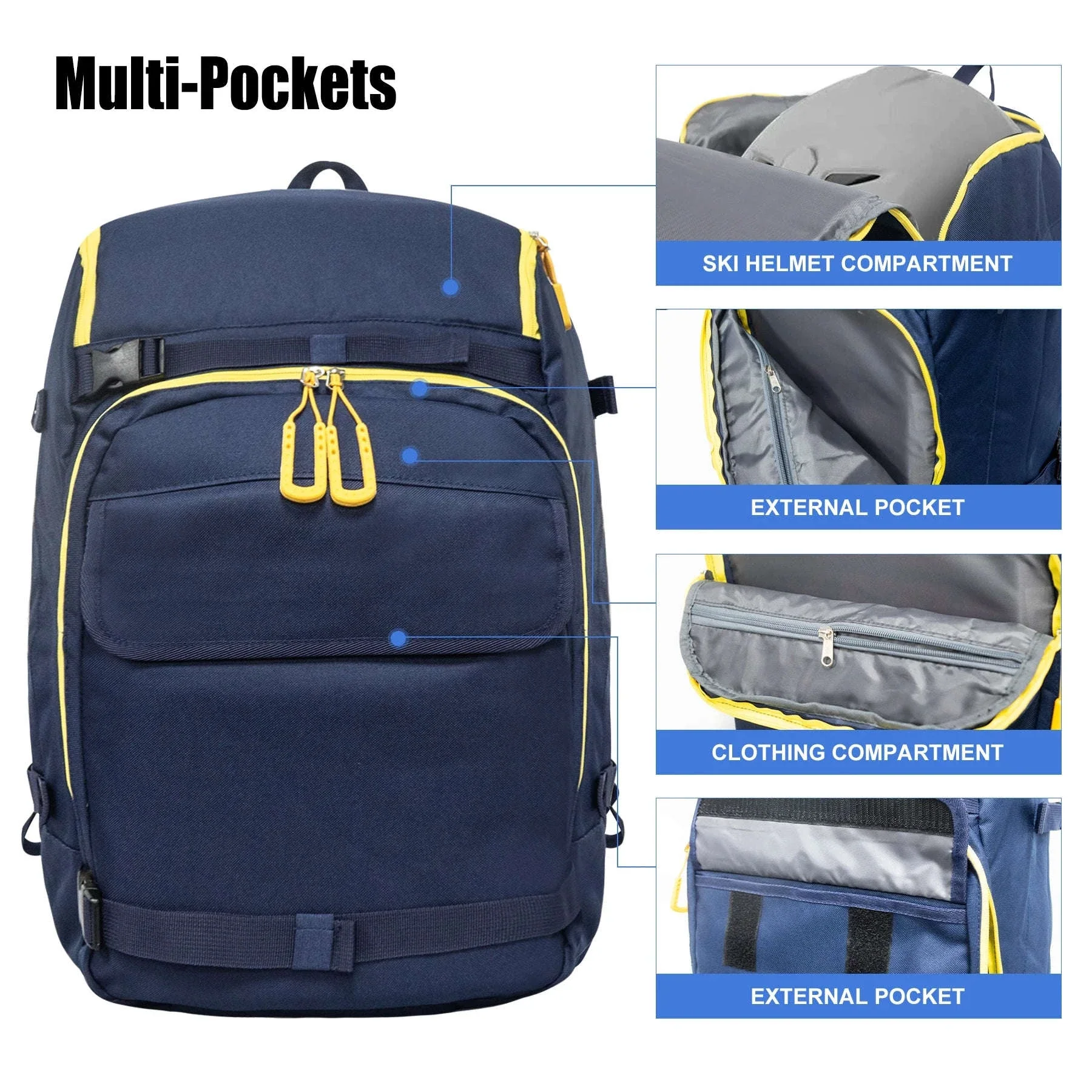 50L Ski Boot Bag Backpack for Boots, Helmet and Gear - Image 4