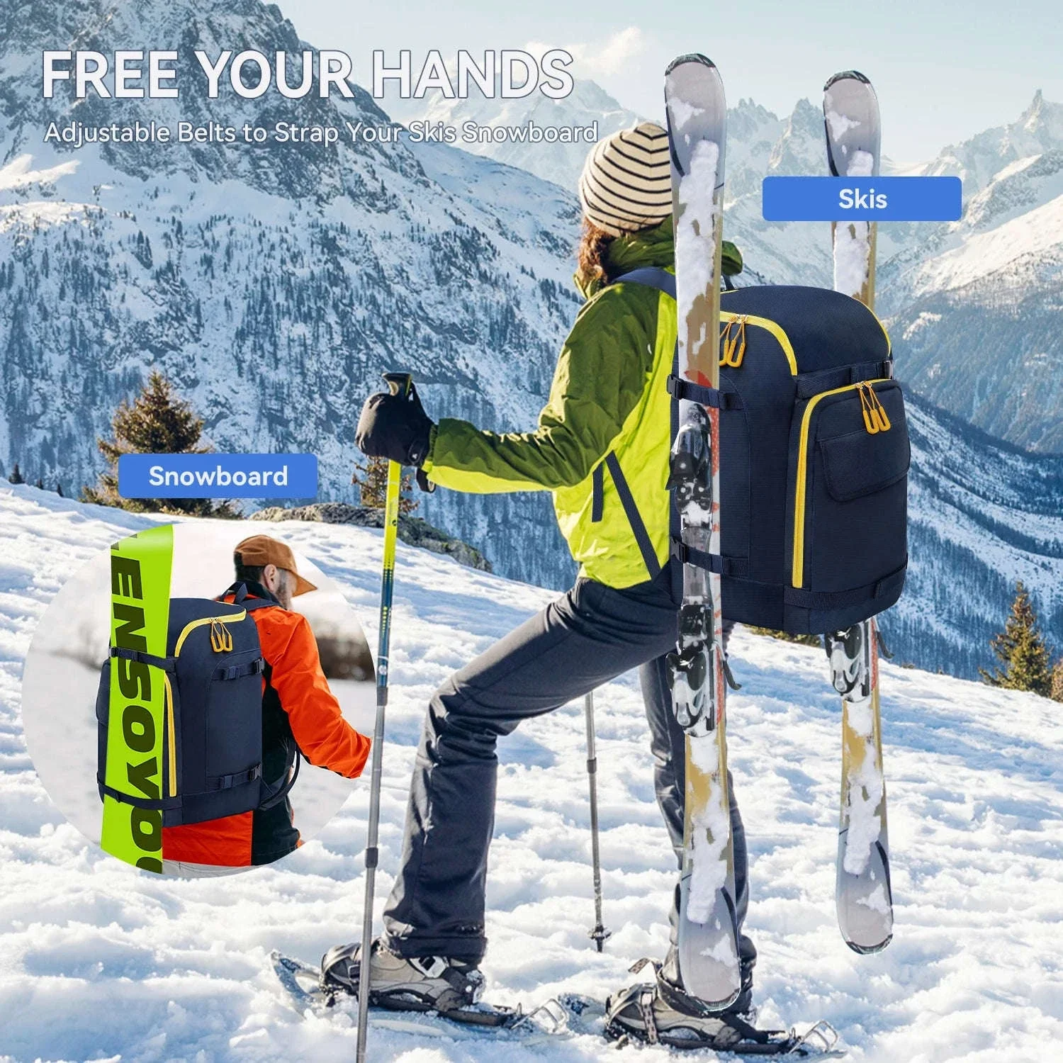 50L Ski Boot Bag Backpack for Boots, Helmet and Gear - Image 6