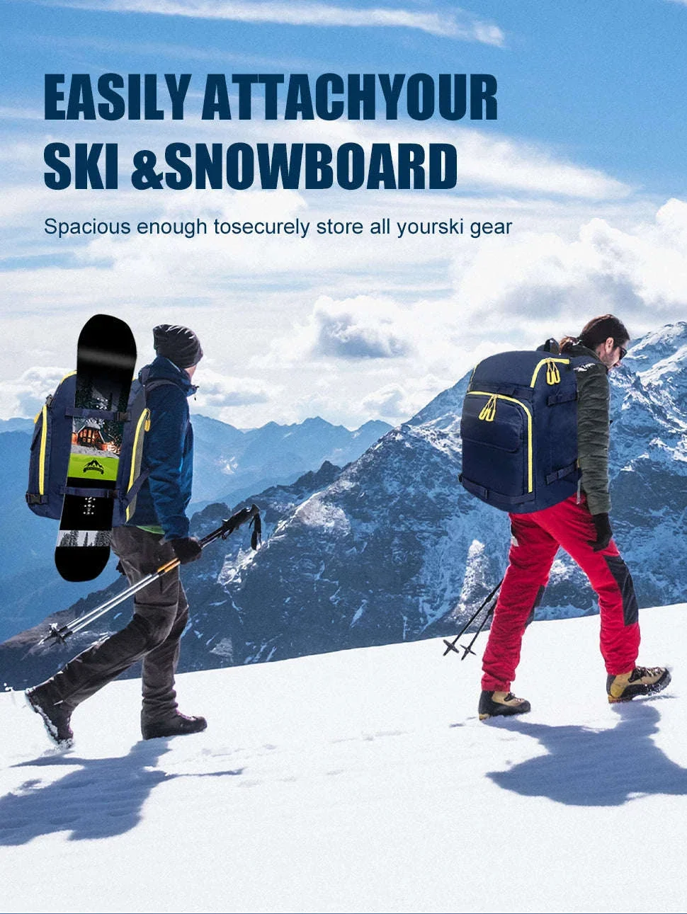 50L Ski Boot Bag Backpack for Boots, Helmet and Gear - Image 7