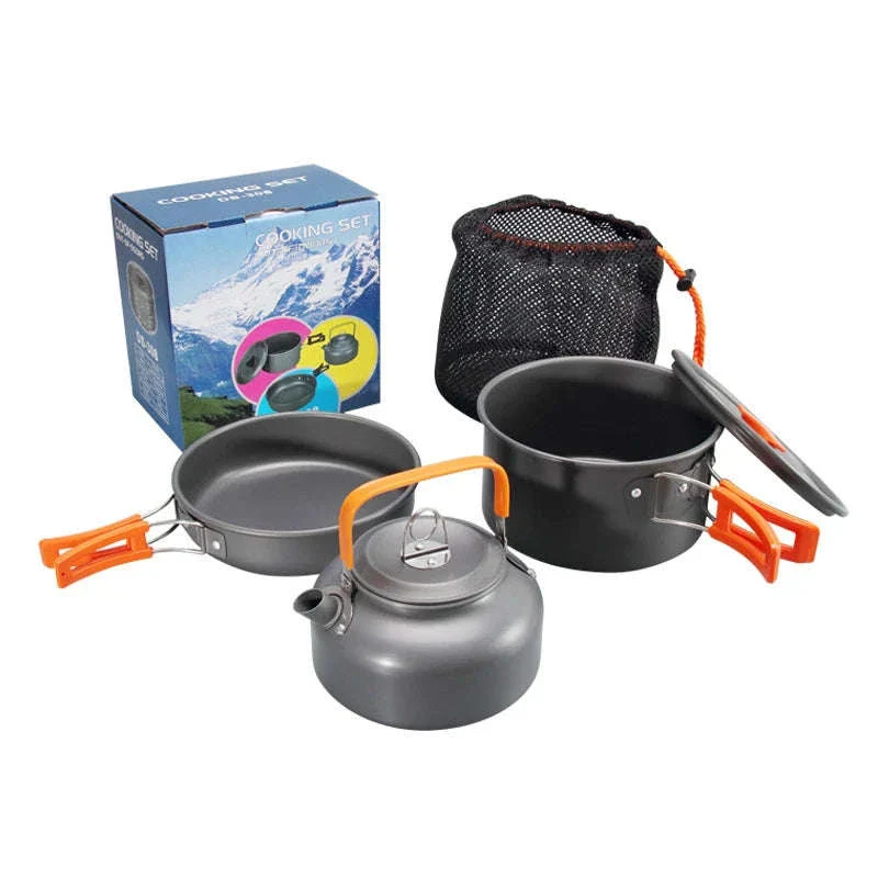 Camping Cookware Kit for 2-3 People with Pot, Pan and Teapot - Image 10