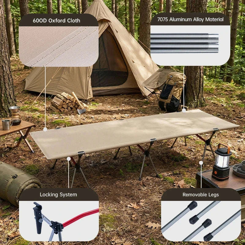 Ultralight Camping Cot Folding Bed for Hiking and Travel - Image 2