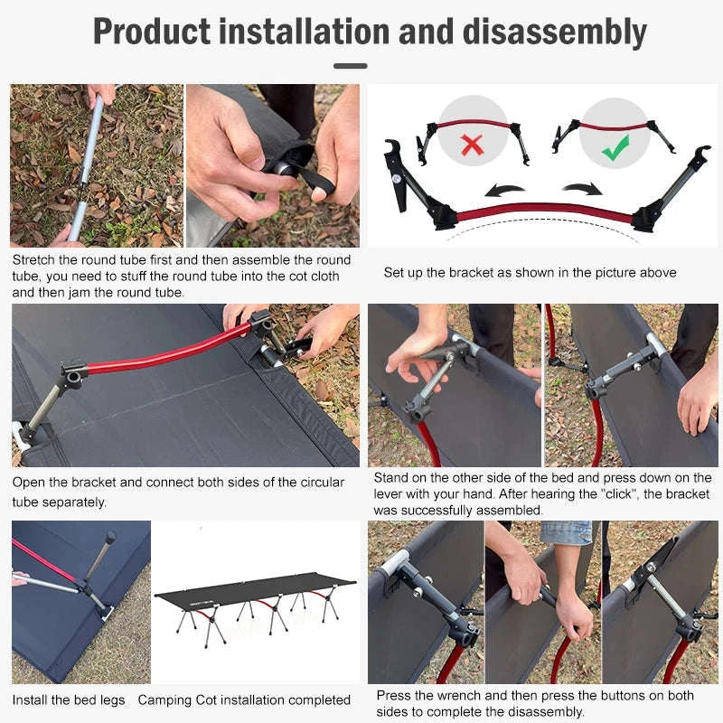 Ultralight Camping Cot Folding Bed for Hiking and Travel - Image 4