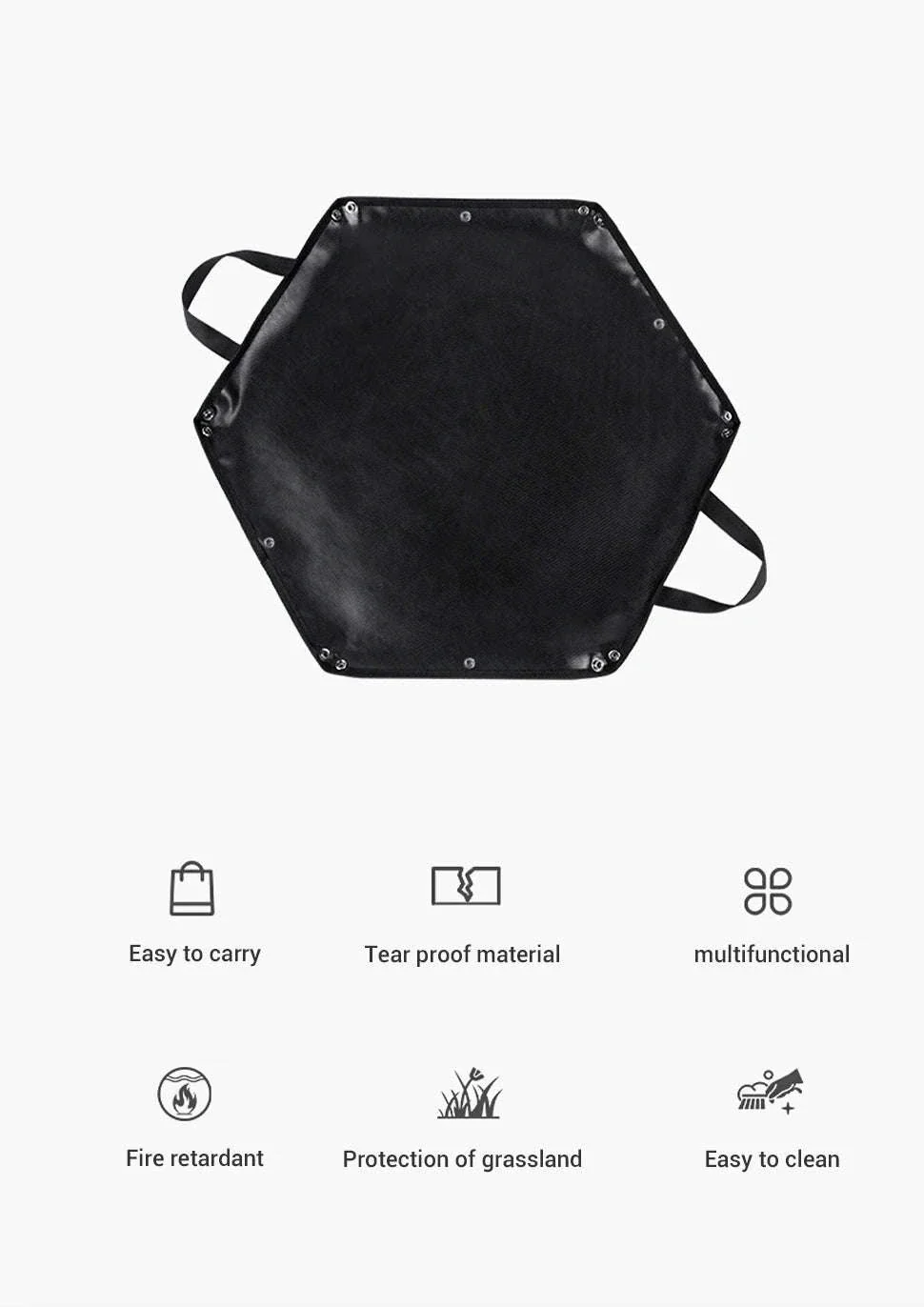 Hexagonal Fire Pit Mat for BBQ and Picnic Heat Protection - Image 8