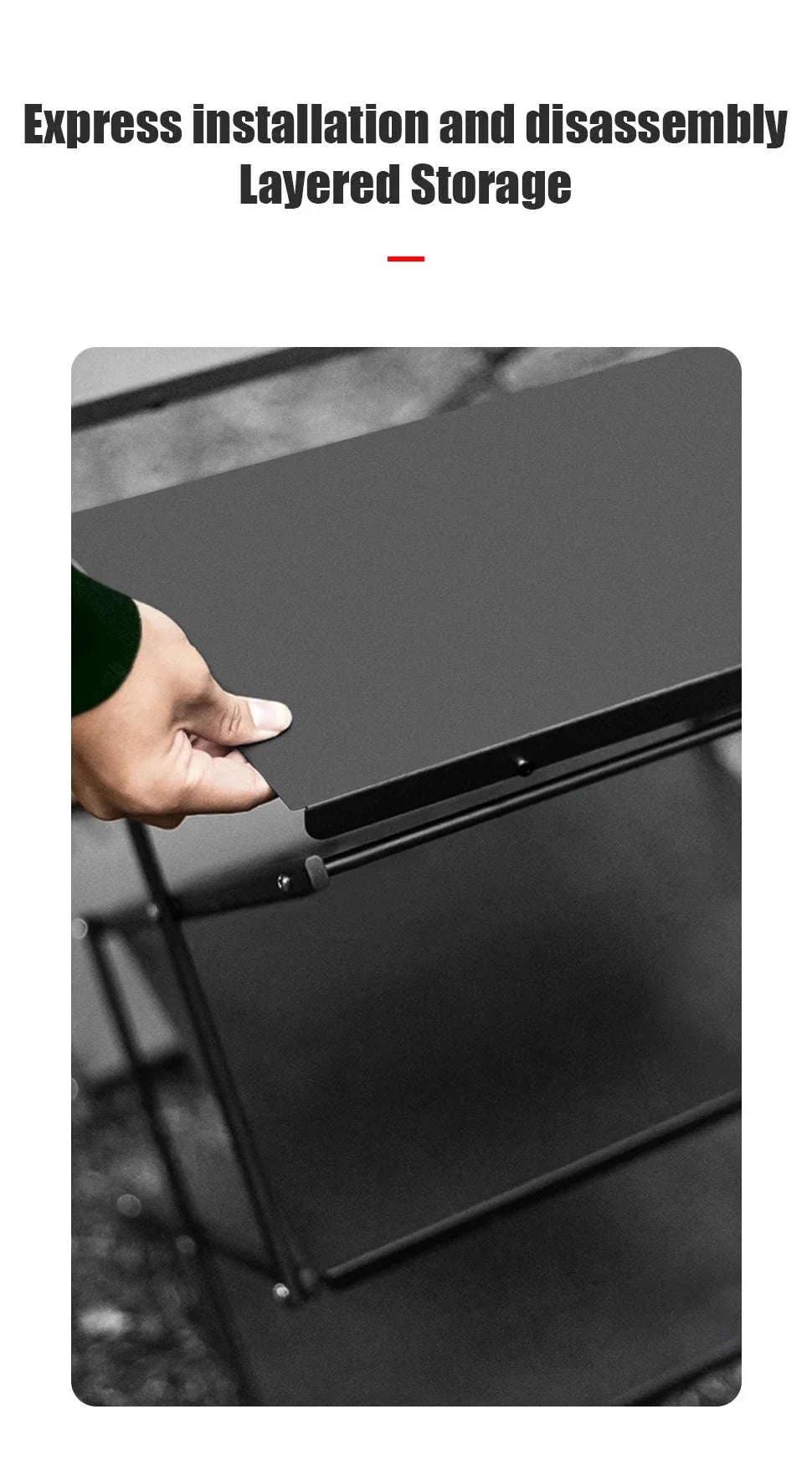 Camping Foldable Three-Tier Storage Shelf Rack for Outdoor Use - Image 13