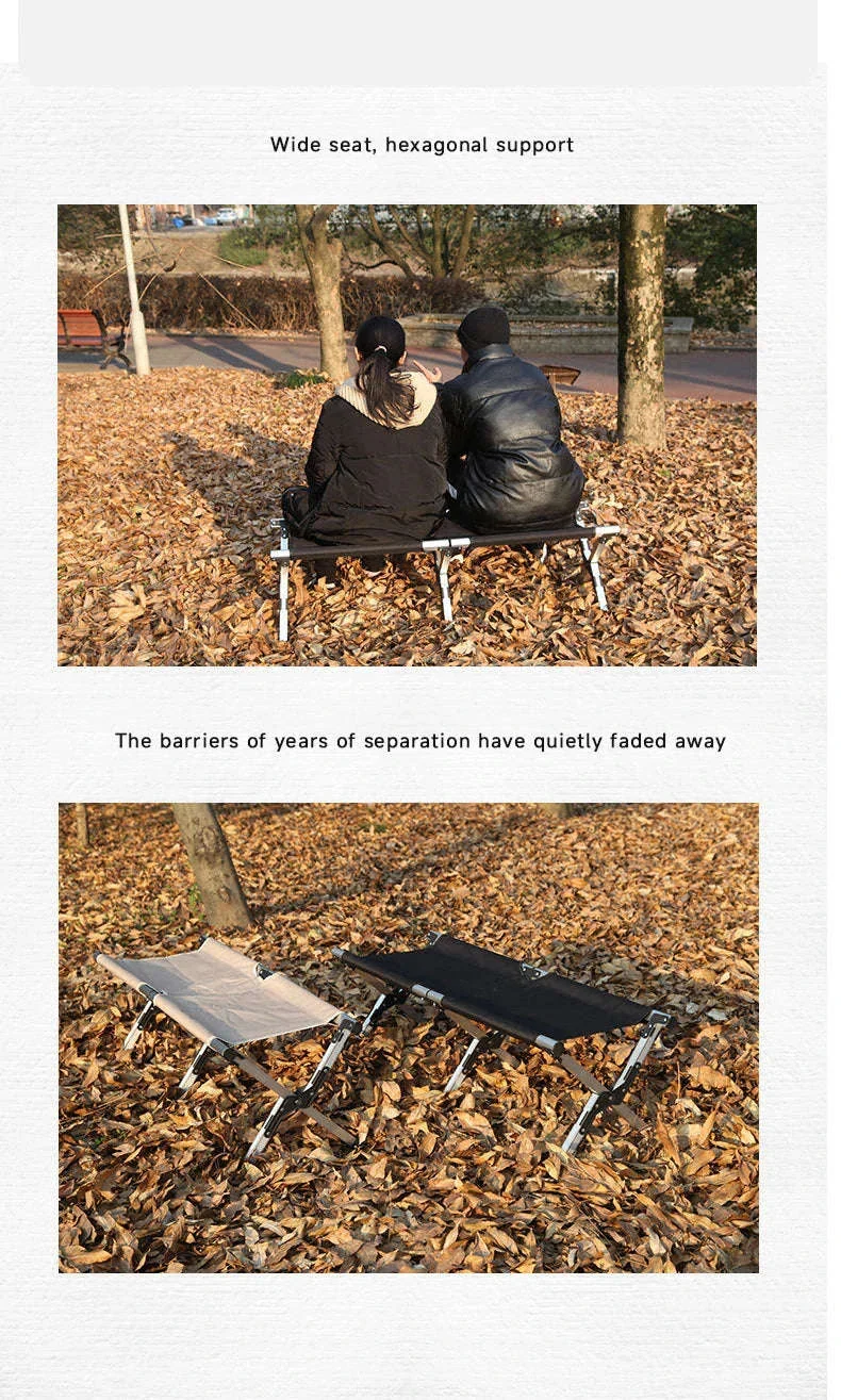Double Camping Stool for Two | Lightweight Folding Outdoor Seat - Image 11