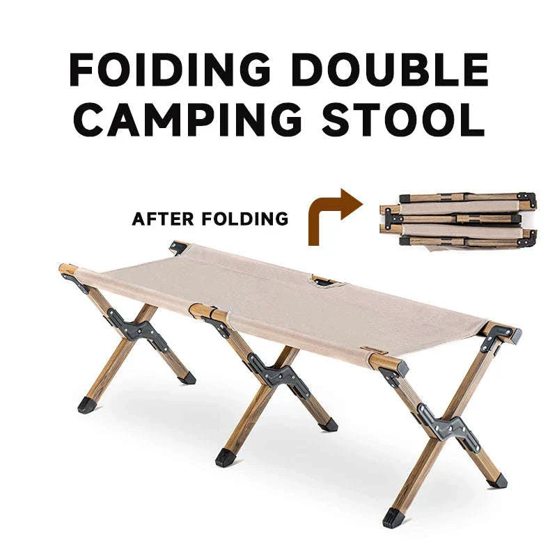 Double Camping Stool for Two | Lightweight Folding Outdoor Seat - Image 2