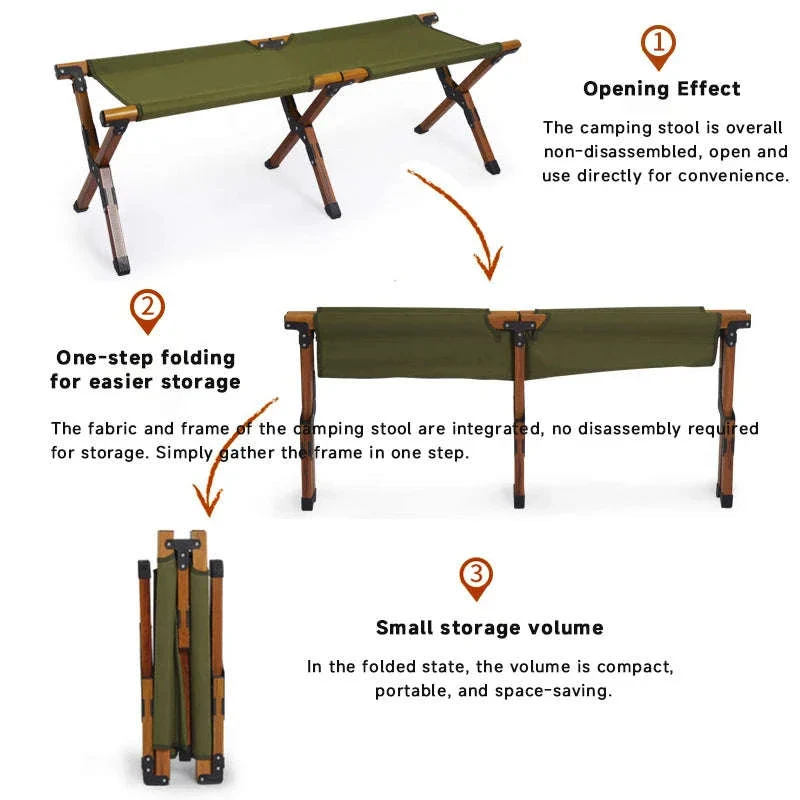 Double Camping Stool for Two | Lightweight Folding Outdoor Seat - Image 3