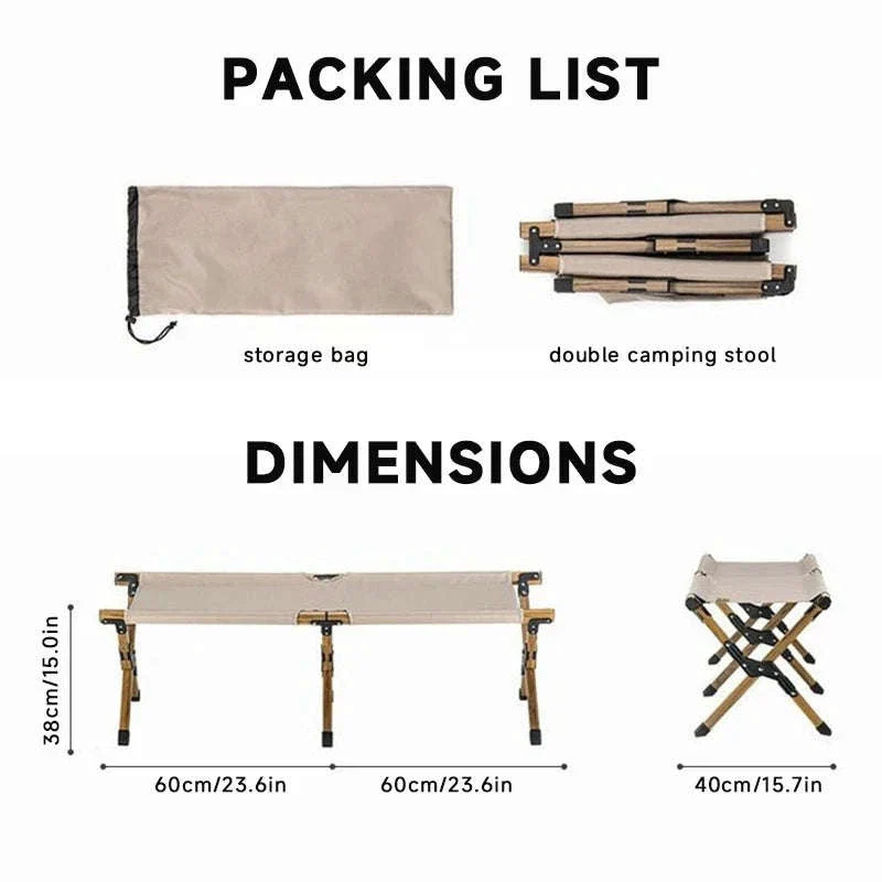 Double Camping Stool for Two | Lightweight Folding Outdoor Seat - Image 6