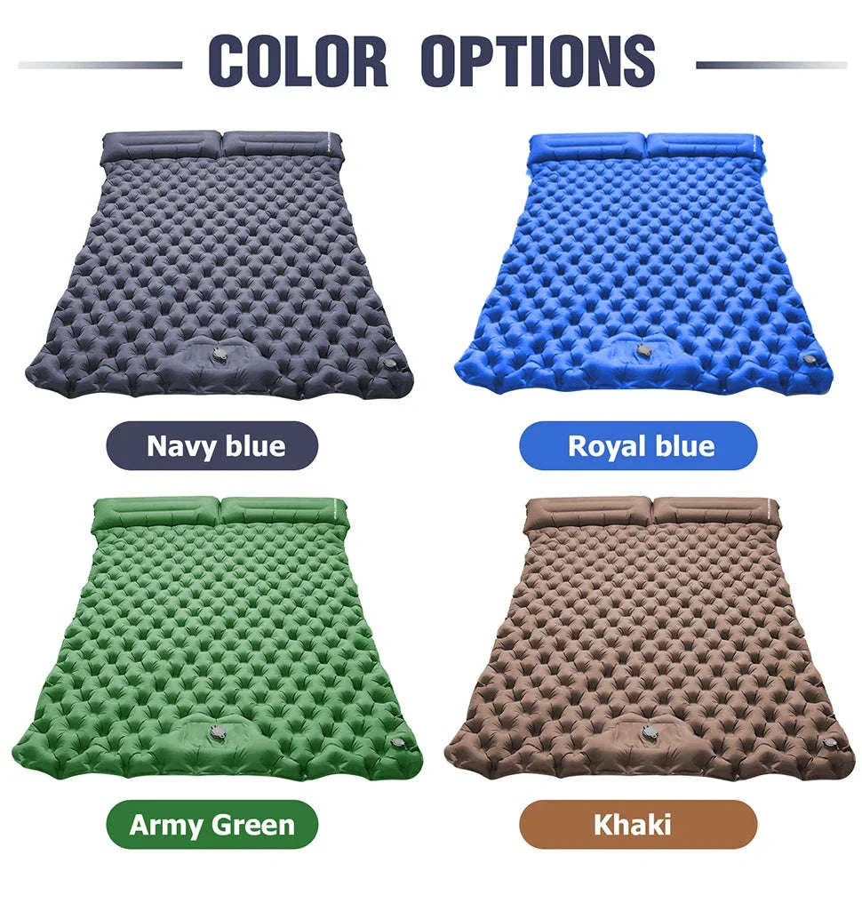 Double Inflatable Mattress with Built-in Pillow Pump for Camping - Image 12