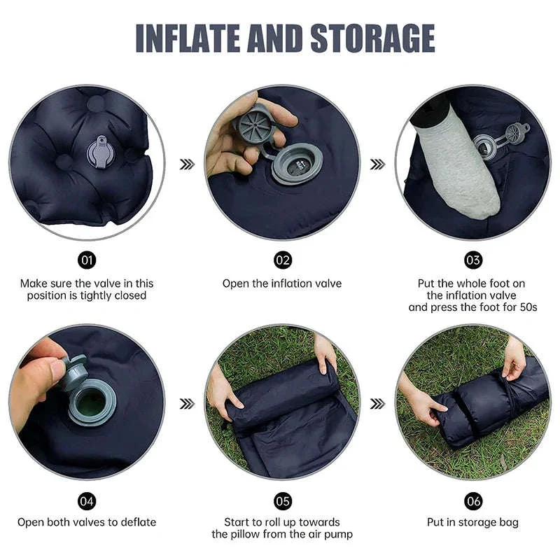 Double Inflatable Mattress with Built-in Pillow Pump for Camping - Image 5