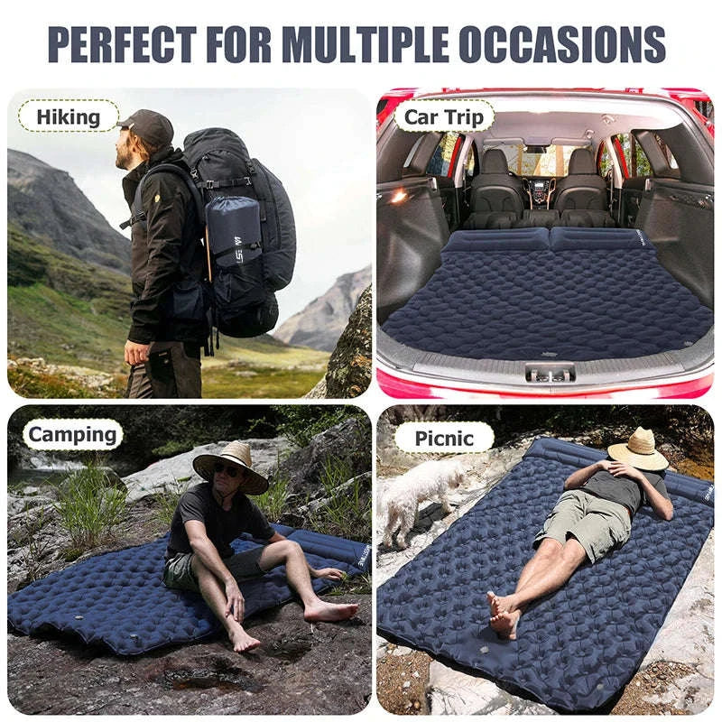 Double Inflatable Mattress with Built-in Pillow Pump for Camping - Image 6